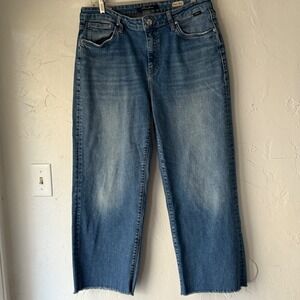 Mavi Jeans Romee High Rise Wide Crop Raw Hem‎ Denim Blue Womens Size 28